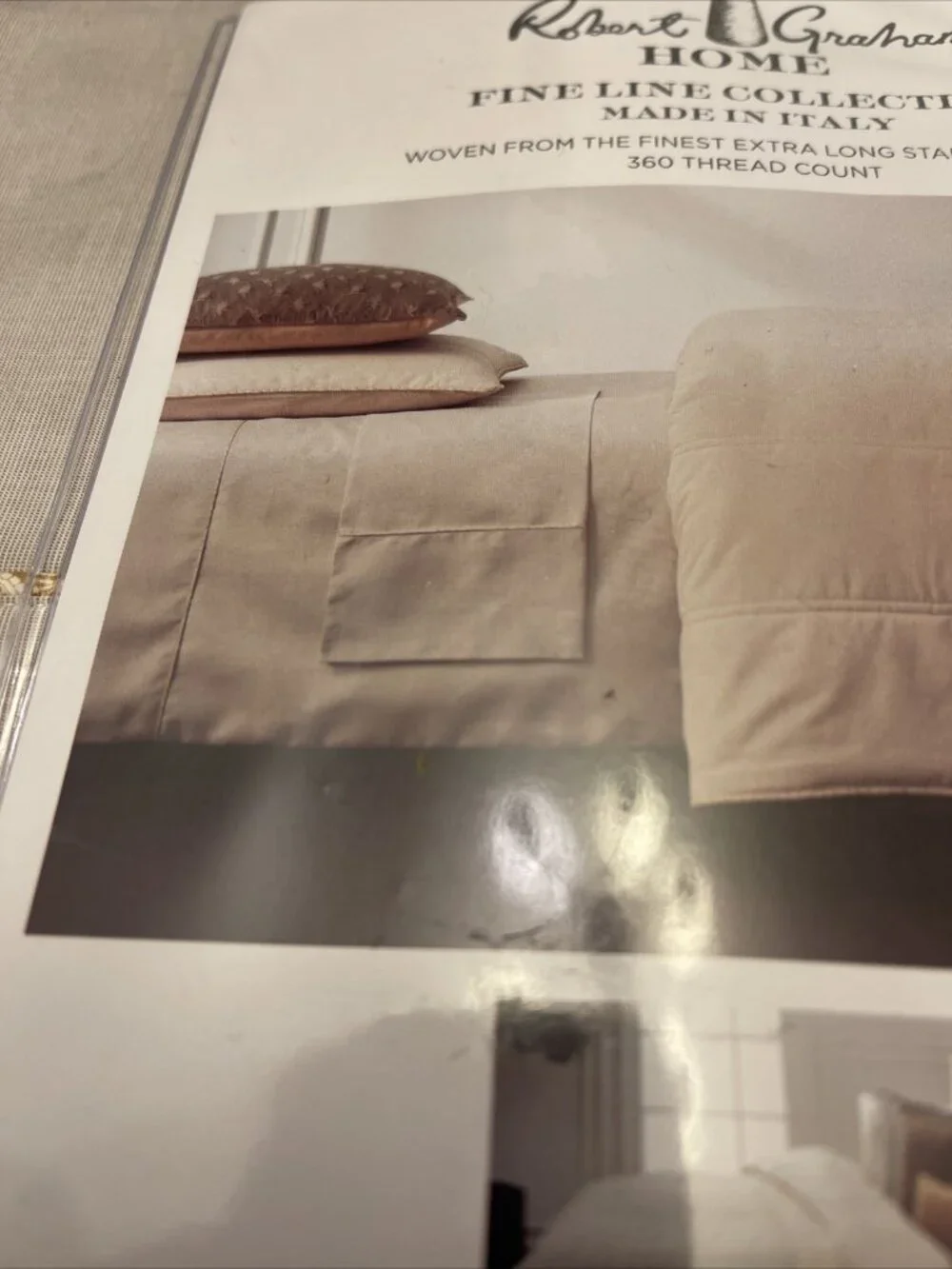 Robert Graham Home Biscotto Queen Flat Sheet Beige Long Staple Cotton